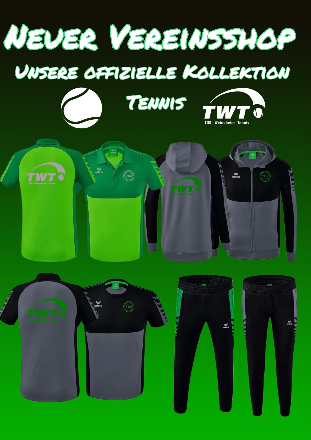 Vereinsshop Tennis-Kollektion — Neuer Vereinsshop TuS Weinsheim